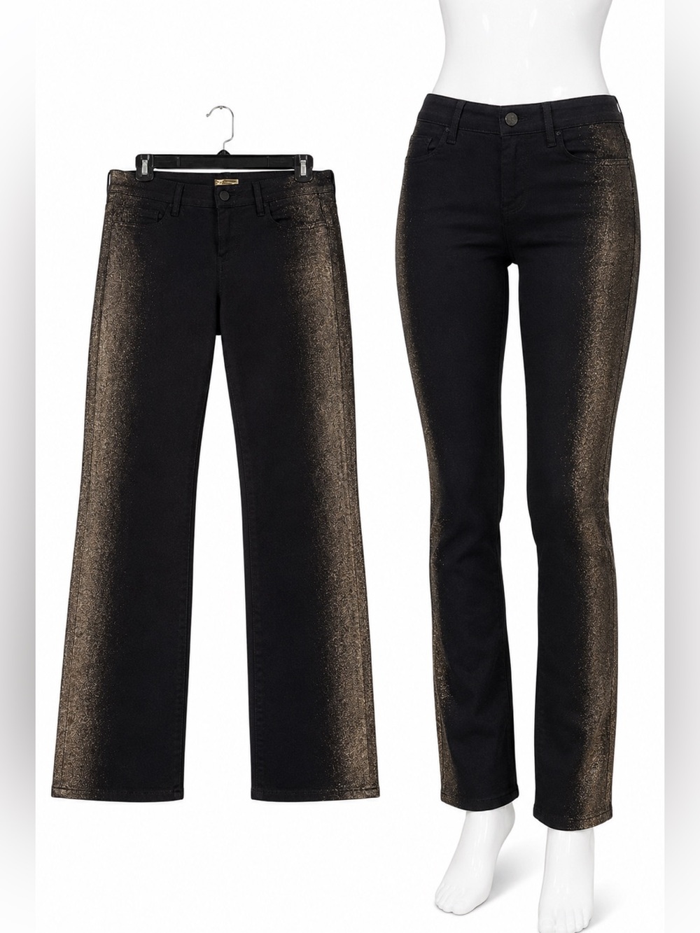 Michael Kors Black Metallic Skinny Jeans